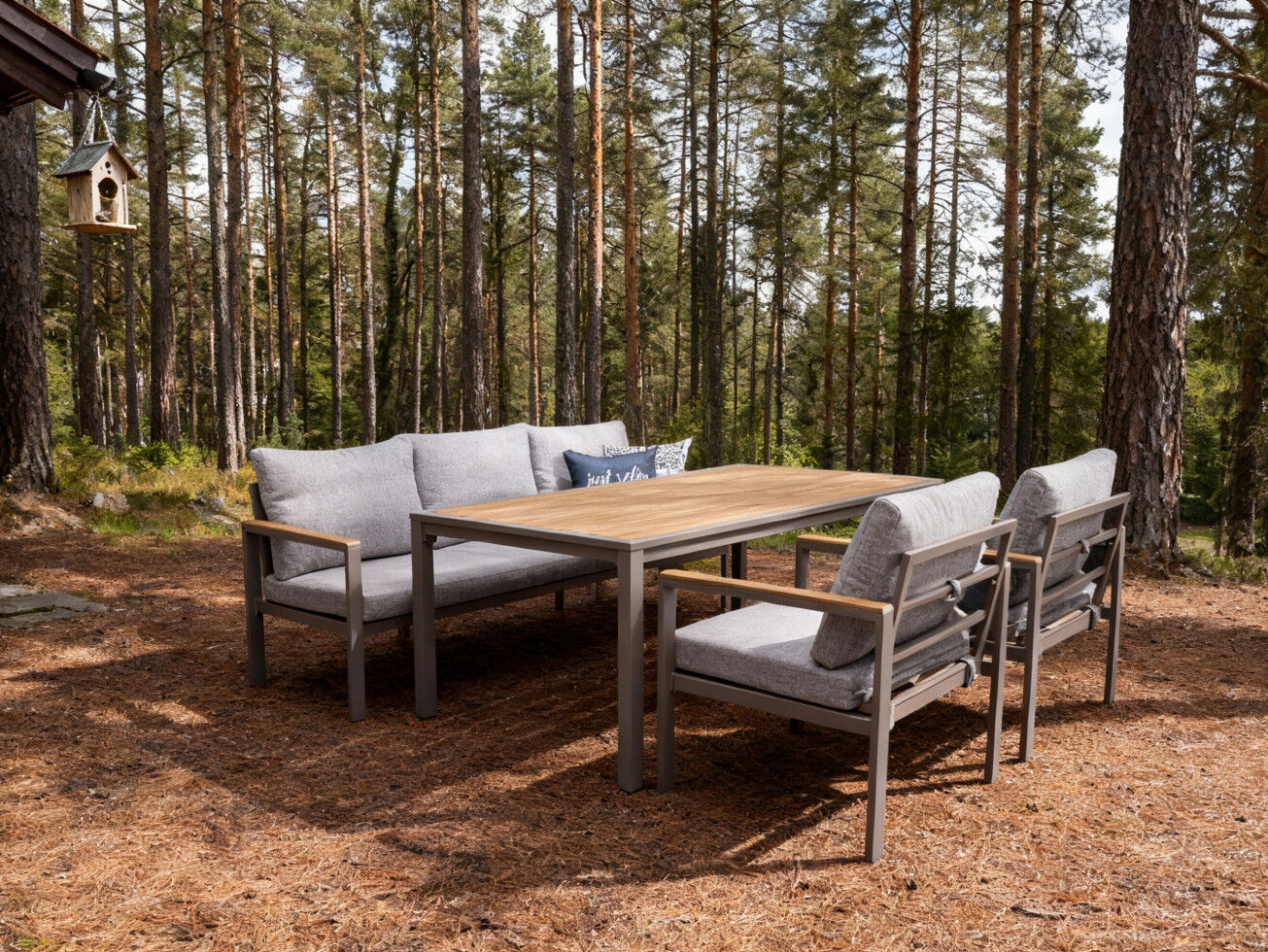 Primaster Gartenmöbel-Set Porto Aluminium in Holzoptik