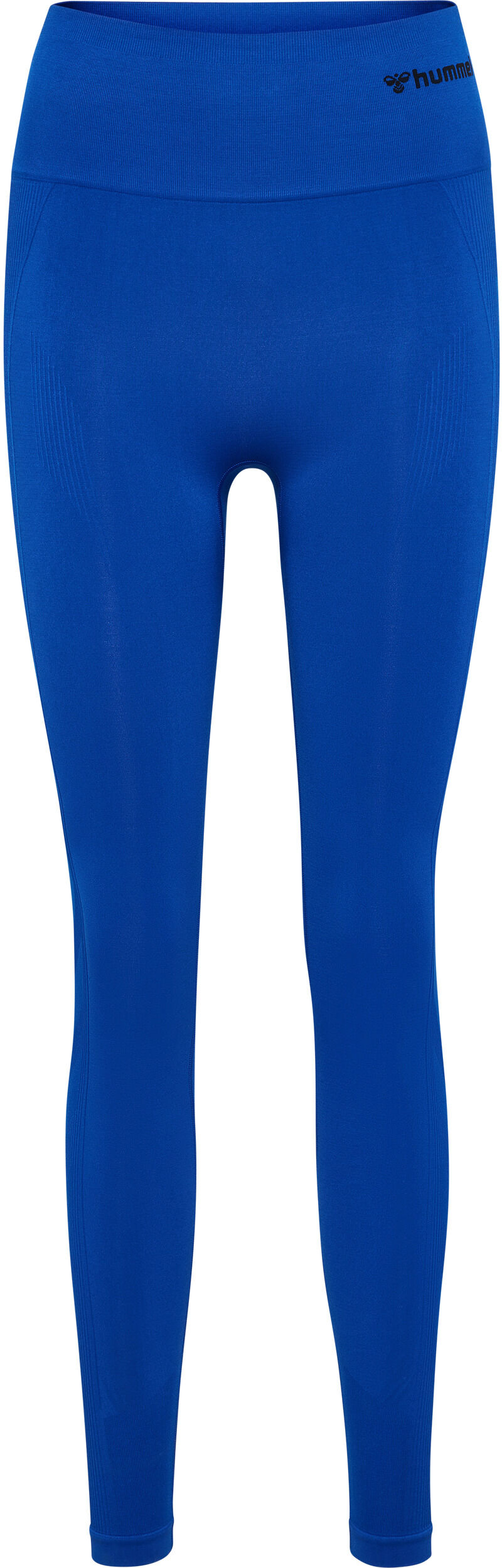 Trainingstights HUMMEL "HMLTIF SEAMLESS HIGH WAIST TIGHTS", Damen, Gr. M (38), N-Gr, blau (surf the web), Obermaterial: 85% Polyamid, 15% Elasthan, eng, Hosen Trainingstights, nahtloses Design, aus Polyamid und Elasthan, enge Passform surf the web M (38),