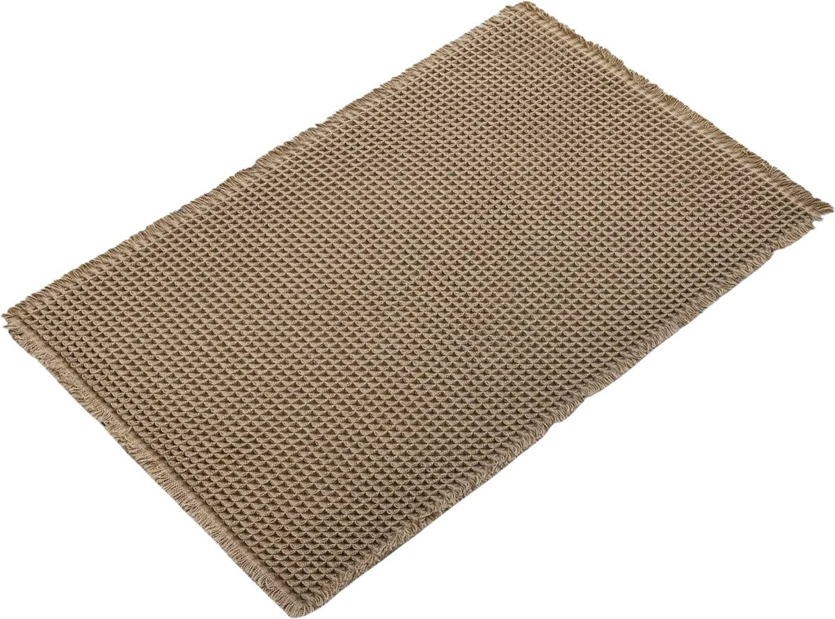 Badmat Vaylen voor badkamer en douche - Beige - 50 x 80 cm - Absorberend & antislip - Boho stijl
