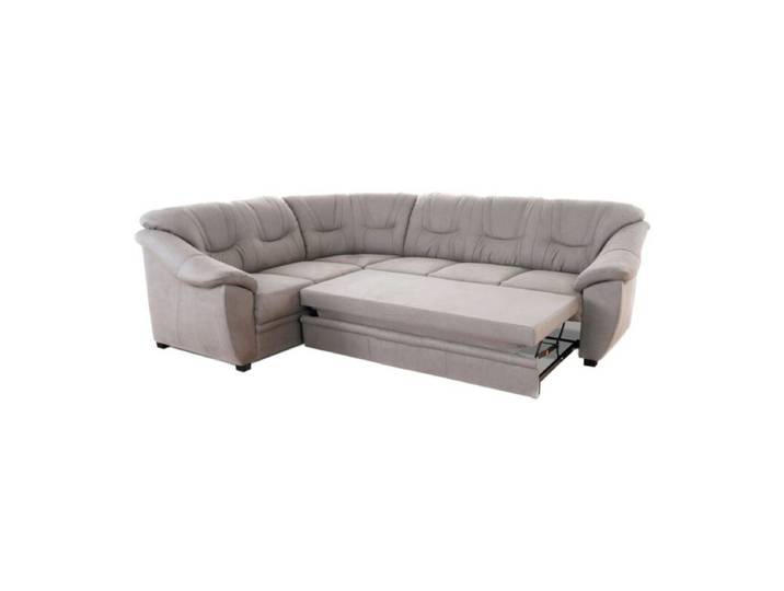 Polsteria Savona Ecksofa - Flachgewebe Euphoria 07 elephant - Schlaffunktion - links Schlaffunktion Modern