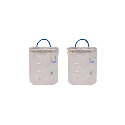 OYOY Mini opbergmand Foxy voor kinderen, set van 2, textiel, solid