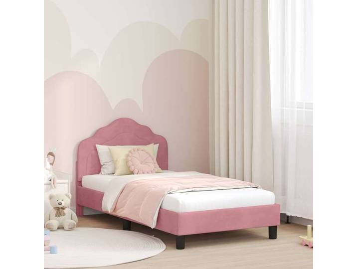 Moderne Cadre de lit pour enfants - avec tête de lit - Rose - 80x160 cm - Lit couchage @FR 7170