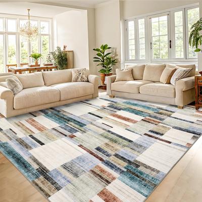 Garvee Patchwork Geo Washable Area Rug