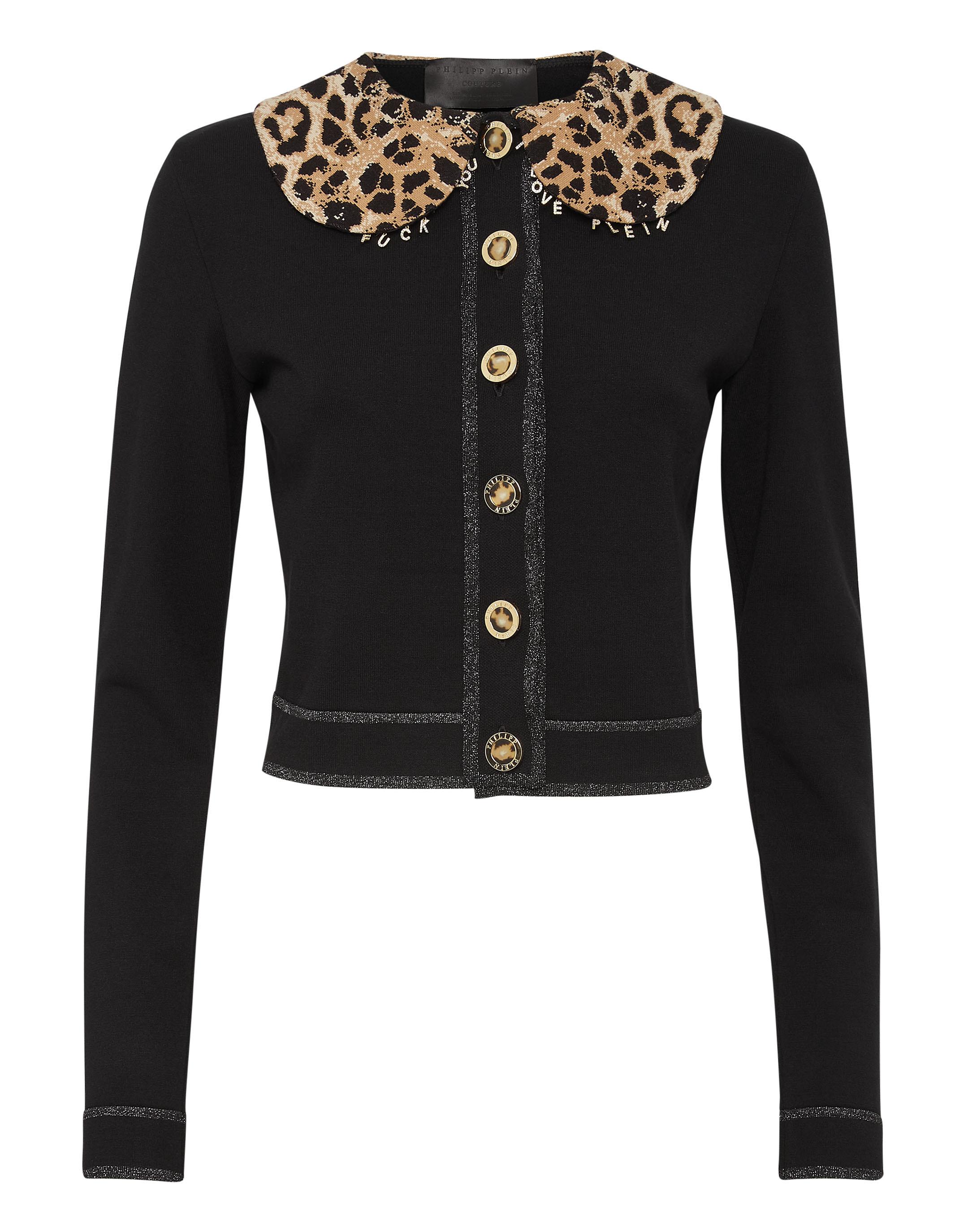 Strickjacke Leopard