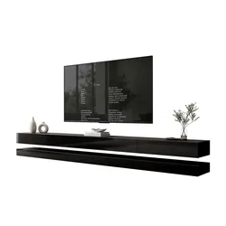 TV-SCHRANK SKY 280 cm, Schwarz hochglanz
