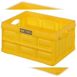 METRO Professional Transport Klappbox, Polypropylen, 47.5 x 35.2 x 23.5 cm, 32 L, 30 kg, gelb