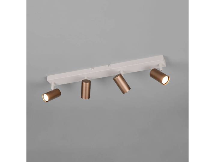 Reality Leuchten Strahler Taryn, braun, Länge 62 cm, 4-flg., Mini-GU10 dimmbar, braun / rost, für Wohn- / Esszimmer, Metall, Modern, Downlights