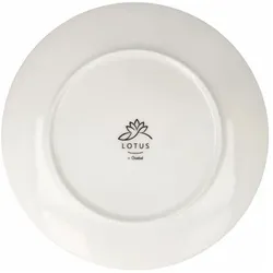 Goebel Teller Lotus Yin Yang schwarz, Fine Bone China, Bunt, 23 cm, 23500801, Teller, Mehrfarbig