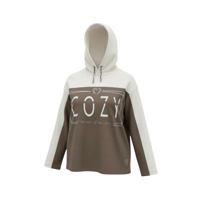 Sweatshirt NAVIGAZIONE "NAVIGAZIONE Sweatshirt", Damen, Gr. 46, mokka, crema, Casual, regular fit, Sweatshirts Sweatshirt, hochwertiger Print