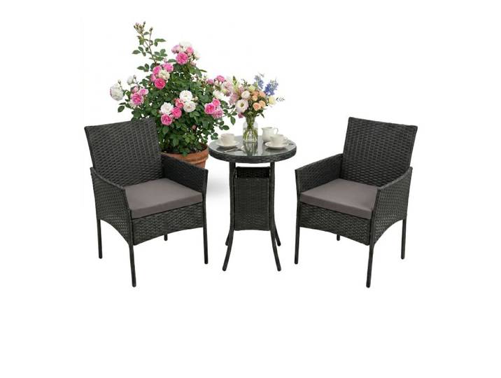 Relaxdays 3-teiliges Gartenmöbel Set Rattan