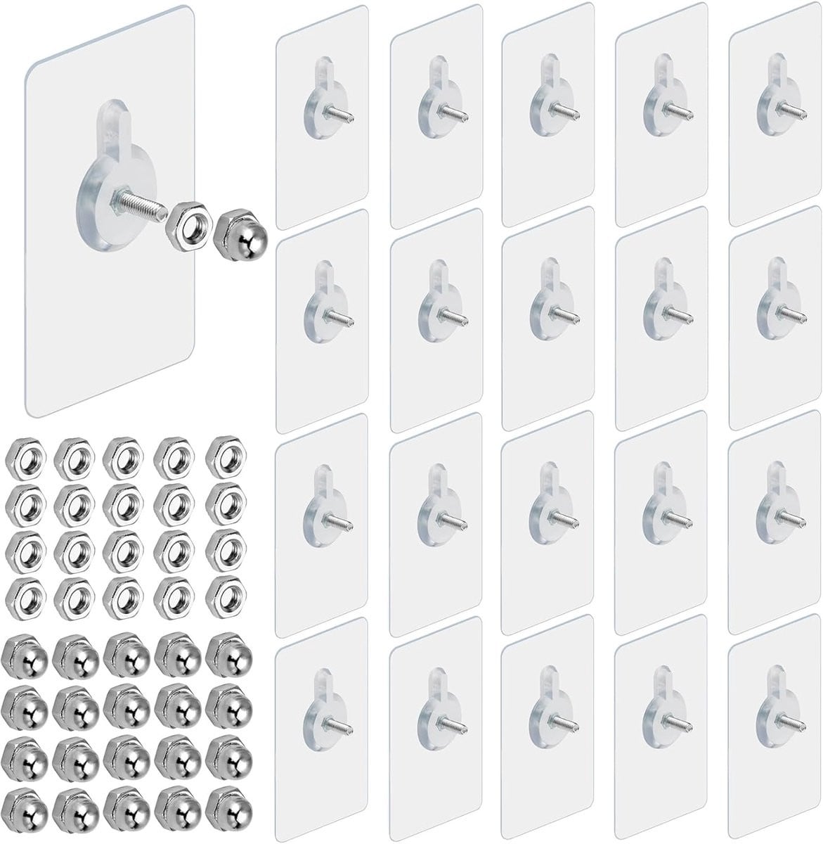 20 stuks zelfklevende transparante fotohangers voor foto's en wandschilderijen