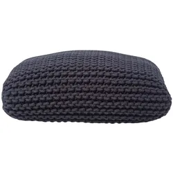 STRICK-POUF schwarz, Bodenkissen 70/70/20 cm