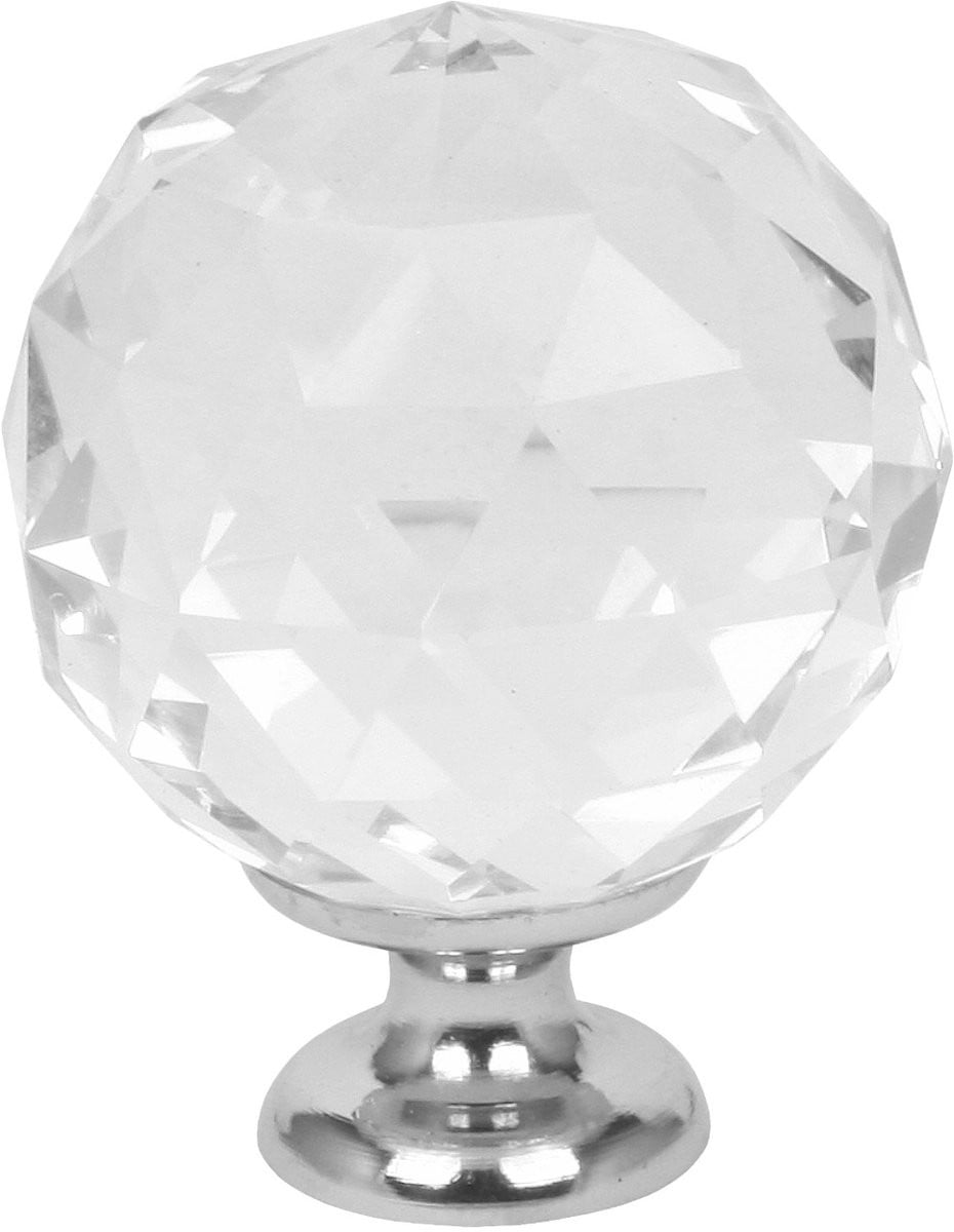Domino Elegant Crystal Palace meubelknop 40mm chroom & wit