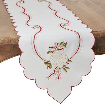 Saro Lifestyle Embroidered Christmas Runner