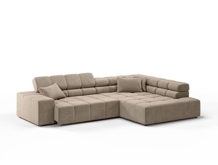 Candy Oregon Velvet Ecksofa motorische Sitztiefenverstellung