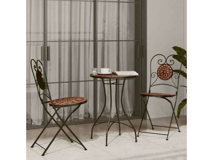 Table de bistro Table ronde VIDAXL Table mosaïque terre cuite Ø50x70 cm céramique TT140