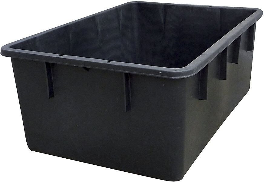 kaiserkraft Stapelbehälter aus Polyethylen, konische Bauform, Volumen 160 l, schwarz