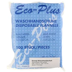 Einmal Waschhandschuh Eco-plus blau-weiß 100 St