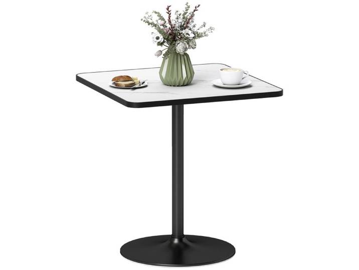 Table à manger de cuisine idéale pour les repas quotidiens plateau facile à entretenir 70 x 70 x 76 cm blanc