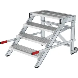 Munk Arbeitspodest fahrbar, Stufenbreite 800 mm, Stahl-Gitterrost - 050436