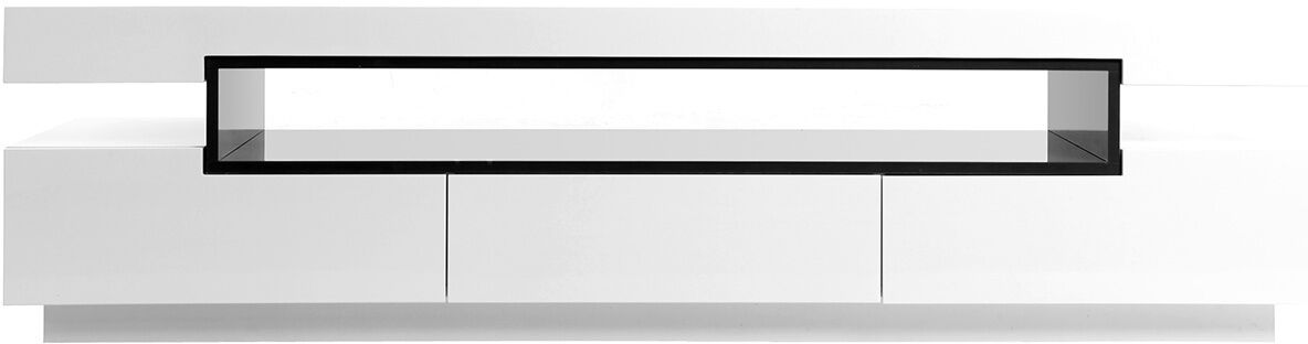 Miliboo Meuble TV design blanc laqué brillant L200 cm LIVO