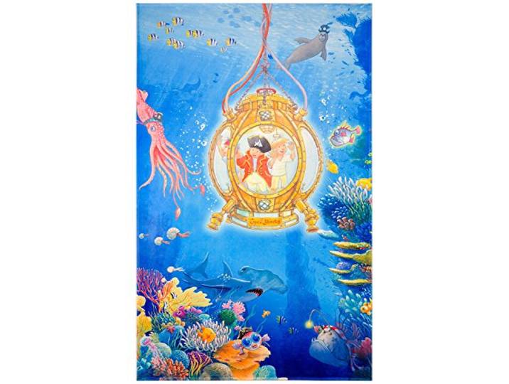 Capt'n Sharky Kinderteppich Weich und Soft, Teppich Tauchboot Unterwasser 140x200 cm in Rechteck Farbe Blau, Kinderzimmer Teppich Öko-Tex zertifiziert, Bildmotiv für Jungen