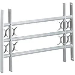 Relaxdays Fenstergitter Einbruchschutz, ausziehbar, für außen, Stahl, 450 x 700-1050 mm, Sicherheitsgitter, grau