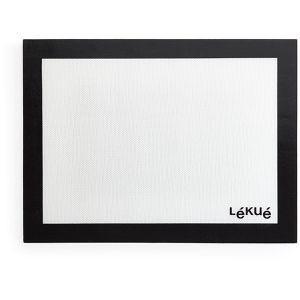 Lekue Backmatte aus Silikon, weiß / schwarz, backofenfest, antihaftend, 40 x 30 cm