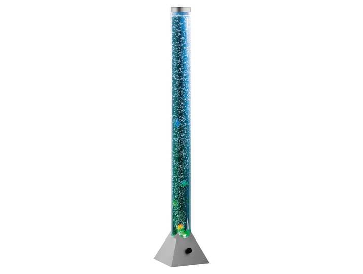 Wassersäule, Transparent, Titanfarben, Kunststoff, 21.5x130x21.5 cm, Farbwechsler, Schnurschalter, Lampen & Leuchten, Innenbeleuchtung, Dekoleuchte, Dekolampen