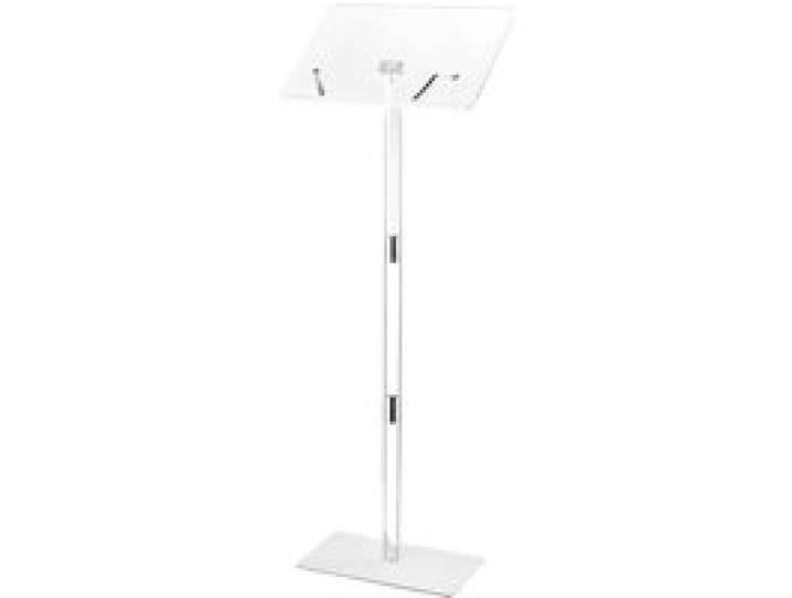 VEVOR Podiumständer Rednerpult aus Acryl (1,22 m), tragbarer Laptop-Schreibtisch mit Buchklammern & breiter Lesefläche & verstellbarem Winkel, Bodenstehend für Klassenzimmer Hochzeiten Konferenzen