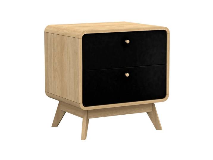 Mid.you Nachttisch, Schwarz, Eichefarben, 51x53x39 cm, Schlafzimmer, Nachttische