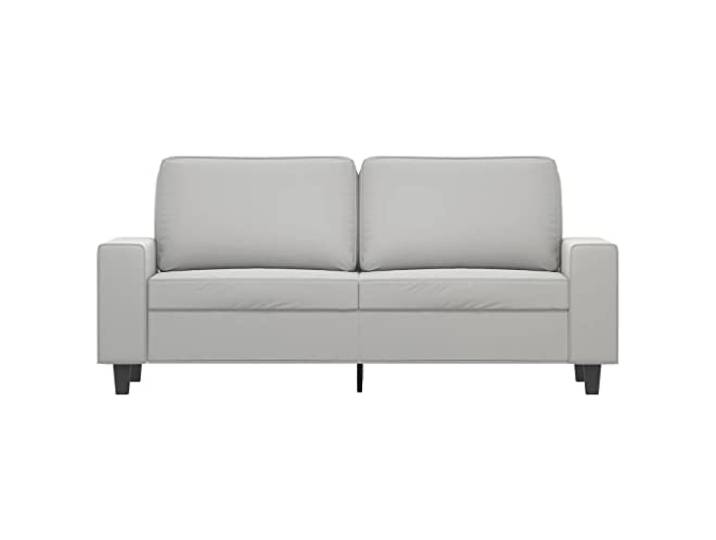 KTHLBRH Sofa 2-Sitzer hellgrau 140 cm aus Mikrofaser Rahmen aus Metall und Sperrholz, Polsterung aus Schaumstoff, modernes Design, einfach zu montieren