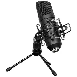 Cascha Studio XLR Condenser Microphone Set incl shockmount table stand 25m XLR cable windshield, Mikrofon