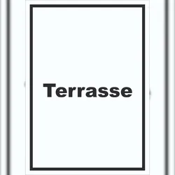HB-Druck Terrasse Schild mit Text hochkant A2 (420x594mm)