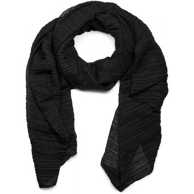 Schal STYLEBREAKER "Gekreppter Unifarbener Schal", Damen, schwarz, Obermaterial: 50% Viskose CV. 50% Baumwolle CO., Modisch, Modetücher Schal