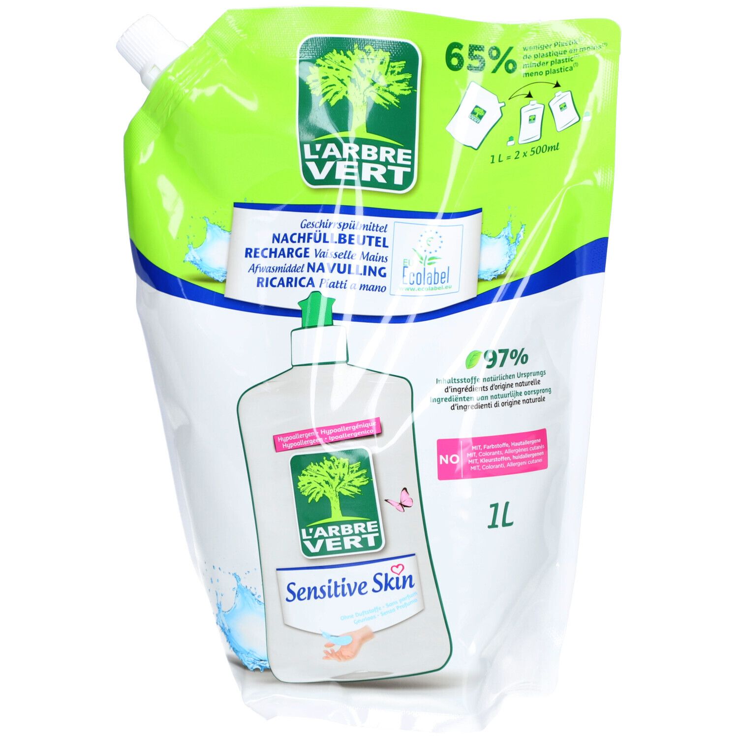 L'arbre Vert Ref Geschirrspü Sensitive Skin 1 lt l Liquidum