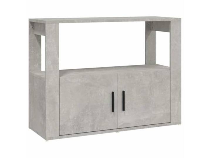 KGFHERENB Sideboard Betongrau 80x30x60 cm Holzwerkstoff Kompakter Kommodenschrank mit Ablage und Türen für Wohnzimmer, Flur und Schlafzimmer. Sorgt für ordentliche Aufbewahrung.