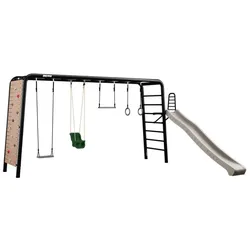 BERG PlayBase Extra Large TL Black »Play-Set« inkl. Kletterwand, Schaukelsitz, Baby-Schaukel, Trapez, Turnringen und Rutsche