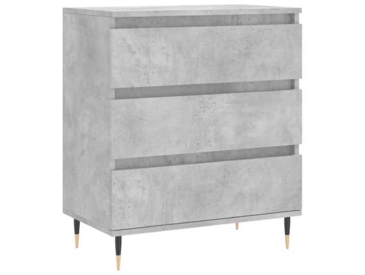 HGFDVCMR Sideboard Betongrau 60x35x70 cm Holzwerkstoff Anrichte Flur Kompakter Beistellschrank in Beton-Optik mit stabilen Eisenbeinen fuer Wohnzimmer und Flur. Bietet praktischen Stauraum.