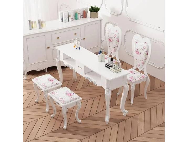Table de manucure avec aspiration, mobilier de salon de beauté, tables de salon de beauté avec 4 chaises, table de manucure professionnelle