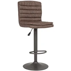 Barhocker Connor 2er-Set aus Kunstleder, klassisch höhenverstellbar, Braun, gepolstert