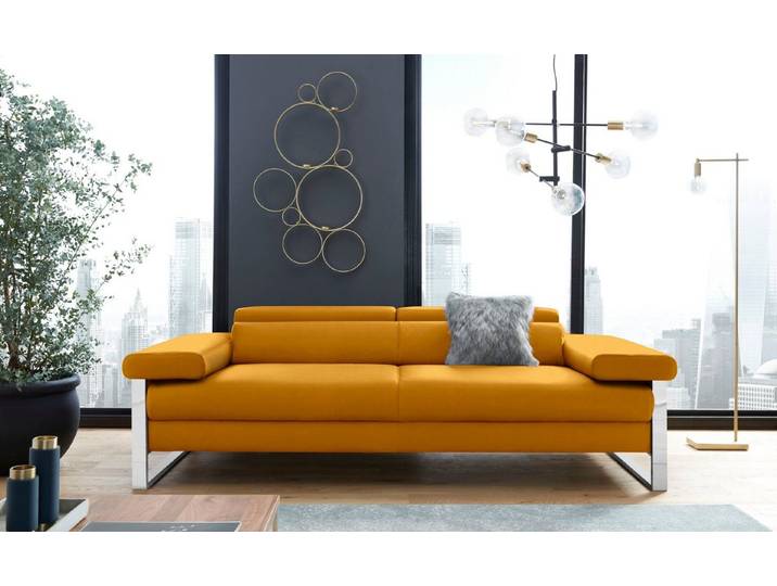 W.SCHILLIG 2-Sitzer finn, German Design Award 2016, Fußgestell Chrom glänzend, Breite 230 cm