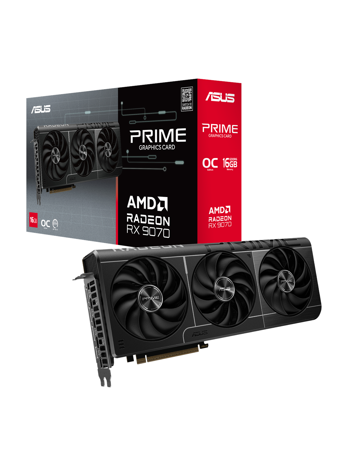 ASUS Radeon RX 9070 Prime OC - 16GB GDDR6 RAM - Grafikkarte