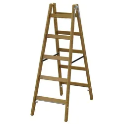 PROTEC Holz-Stehleiter PHSPSL25 Sprossen 2x5 L:1,47m