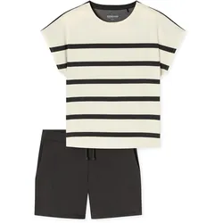 Schiesser Shorty-Set - Damen - Gr. 40 - anthrazit/gestreift