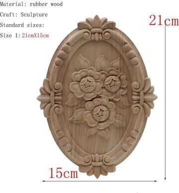 Uplift Picks Natural Floral Wood Carved Applique Decorative Trim For Furniture And Wall Decor 28