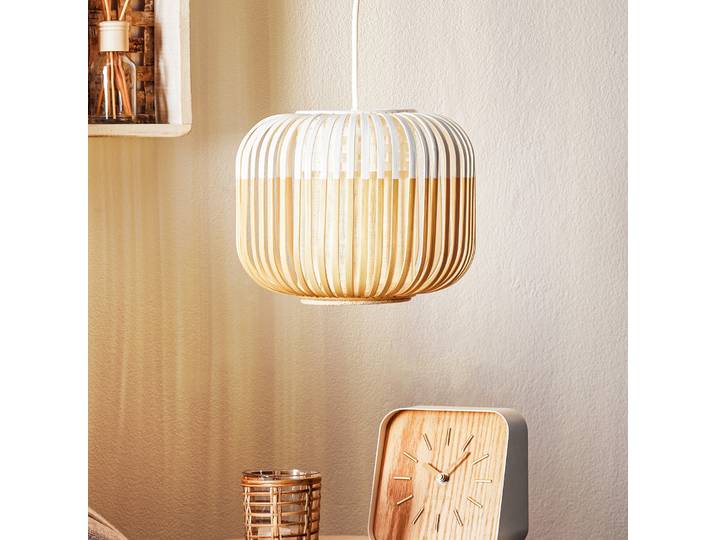 Suspension Bamboo XS White - Forestier Bamboo Light XS - Salon / séjour - Design - Bambou - À ampoule unique