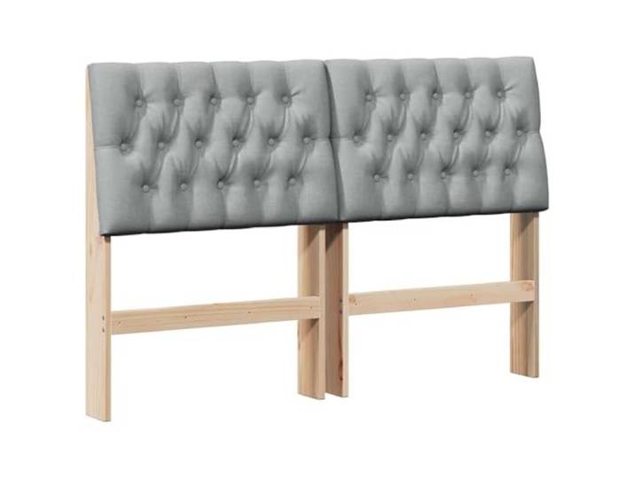 GHVBNMF Kopfteil Hellgrau 160 cm Massivholz Stoff Polsterbett Gepolstertes Wandkissen für das Schlafzimmer aus Kiefernholz mit hellgrauem Stoffbezug für Komfort und Stabilität.
