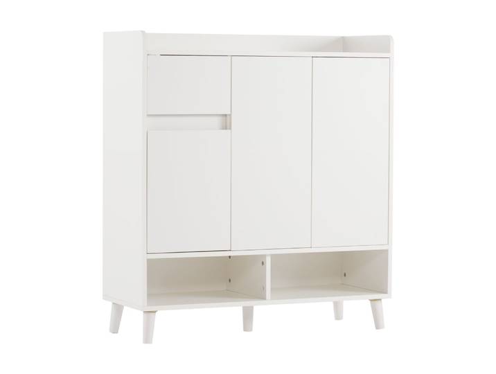 Meuble à chaussures minimaliste, étagères réglables, blanc