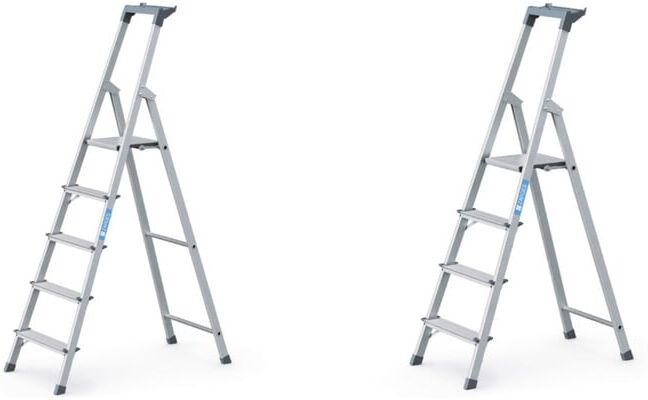 Set Zarges Stufen-Stehleiter 5 Stufen + Stufen-Stehleiter, 4 Stufen inkl. Brücke